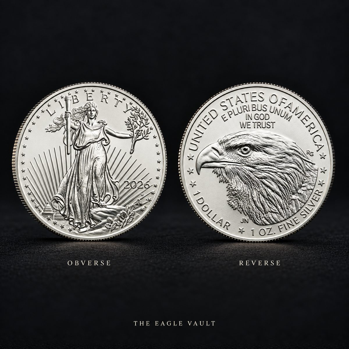 2026 Eagle Head Silver-Tone Collectible Coin